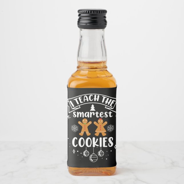 Étiquettes Pour Bouteilles De Liqueur J'Enseigne Les Cookies Les Plus Intelligents Ensei (Devant)