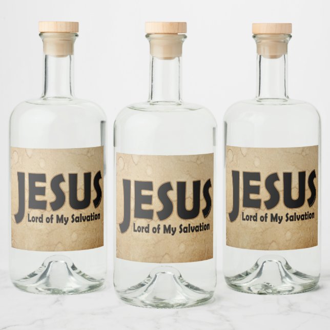 Étiquettes Pour Bouteilles De Liqueur Jésus Seigneur salut (Bouteilles)