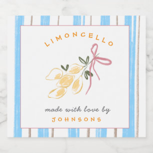 Étiquettes Pour Bouteilles De Liqueur Joli Limoncello fantaisiste 