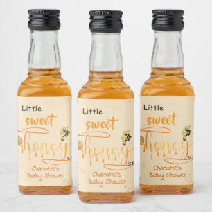 Étiquettes Pour Bouteilles De Liqueur Jolie petite douche de bébé au miel dégoulinant