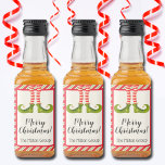 Étiquettes Pour Bouteilles De Liqueur Jolly Christmas Elf Legs vacances sur mesure Mini<br><div class="desc">Pieds elfes amusants portant des collants rayés rouge et ivoire et des bottes vertes avec des cloches de jingle, et votre accueil de Noël de vacances en lettres chic, personnalisez ces étiquettes de bouteille d'alcool MINI pour servir à votre fête de vacances ou pour donner comme cadeaux ou faveurs de...</div>