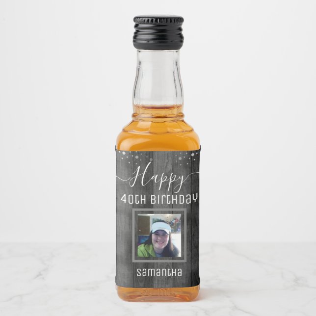 Étiquettes Pour Bouteilles De Liqueur Joyeux 40e anniversaire Fun Bold Confetti (Devant)