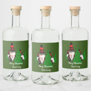 Étiquettes Pour Bouteilles De Liqueur Joyeux Noël, Funny nains Personnalisez