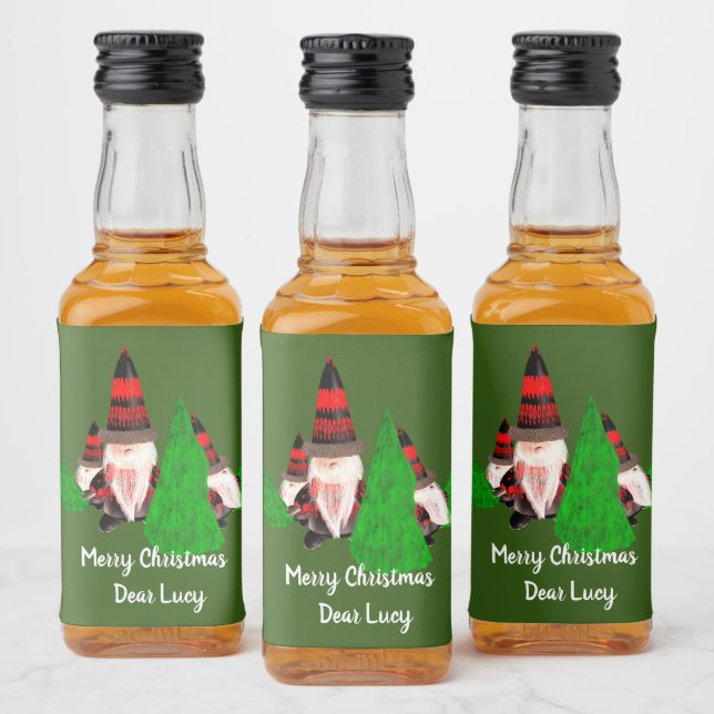 Étiquettes Pour Bouteilles De Liqueur Joyeux Noël, Funny nains Personnalisez (Bouteilles)