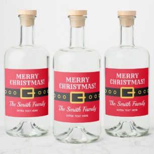 Étiquettes Pour Bouteilles De Liqueur Joyeux Noël personnalisé Le Père Noël s'amuse