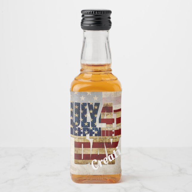 Étiquettes Pour Bouteilles De Liqueur Juillet 4 Jour de l'Indépendance Conception du dra (Devant)