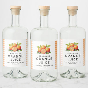 Étiquettes Pour Bouteilles De Liqueur Jus d'orange fait maison avec des oranges et des f