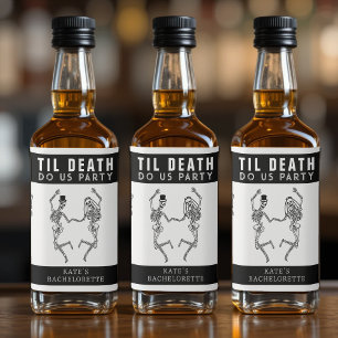 Étiquettes Pour Bouteilles De Liqueur Jusqu'à ce que la mort nous sépare, squelette coup