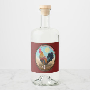 Étiquettes Pour Bouteilles De Liqueur Key West - Coq tzigane Good Morning Vintage Oval