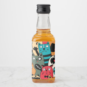 Étiquettes Pour Bouteilles De Liqueur La foule des chats