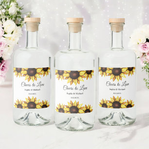 Étiquettes Pour Bouteilles De Liqueur Le Mariage de tournesol salue Floral