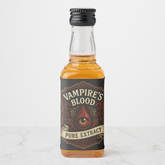 Étiquettes Pour Bouteilles De Liqueur Le sang d'Halloween Vampire (Devant)