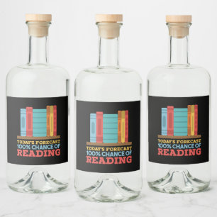 Étiquettes Pour Bouteilles De Liqueur Lecture - 100% Chance de lecture livre drôle