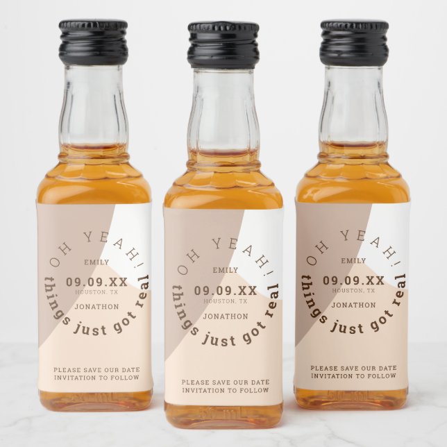 Étiquettes Pour Bouteilles De Liqueur Les Choses Juste Obtenu Véritable Fun Crème Brown  (Bouteilles)