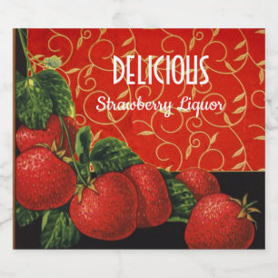 Étiquettes Pour Bouteilles De Liqueur Les FRUITS de la SAISON, liqueur de fraise de
