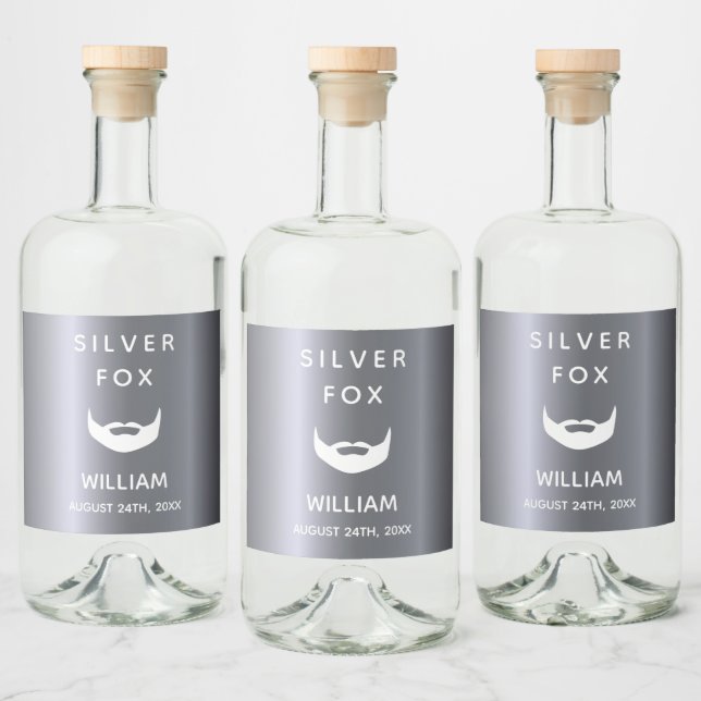 Étiquettes Pour Bouteilles De Liqueur Les hommes de la barbe d'anniversaire de renard d' (Bouteilles)