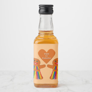 Étiquettes Pour Bouteilles De Liqueur Lesbienne Noël pain d'épices Couple dames