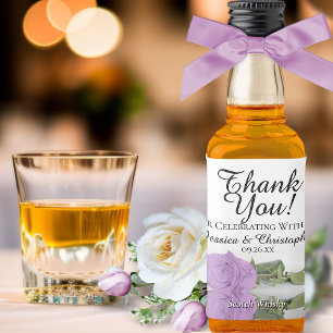 Étiquettes Pour Bouteilles De Liqueur Lilac Rose Réflexions Mariage Merci Mini