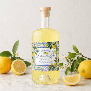 Étiquettes Pour Bouteilles De Liqueur Limoncello au citron italien
