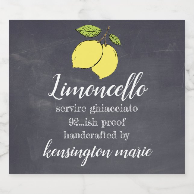 Étiquettes Pour Bouteilles De Liqueur Limoncello Chalkboard Chercher Une Petite Bouteill (Étiquettes simples)