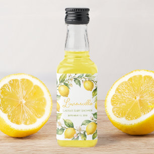Étiquettes Pour Bouteilles De Liqueur Limoncello Citrons Aquarelle Cadeau de Baby Shower