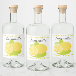 Étiquettes Pour Bouteilles De Liqueur Limoncello Fruit citron