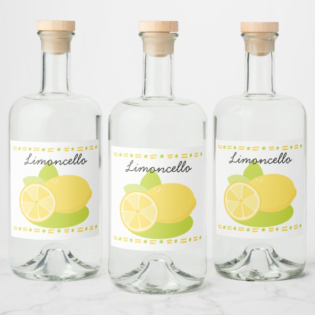 Étiquettes Pour Bouteilles De Liqueur Limoncello Fruit citron (Bouteilles)