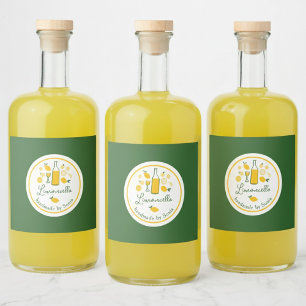 Étiquettes Pour Bouteilles De Liqueur Limoncello Lemonade Lemon Artisanat artisanal CUST