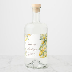 Étiquettes Pour Bouteilles De Liqueur Limoncello Maison Citrons Aquarelle Merci