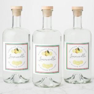 Étiquettes Pour Bouteilles De Liqueur Limoncello Maison Italien Drapeau Tricolore