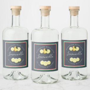 Étiquettes Pour Bouteilles De Liqueur Limoncello Maison Italien Drapeau Tricolore