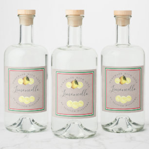 Étiquettes Pour Bouteilles De Liqueur Limoncello Maison Italien Drapeau Tricolore