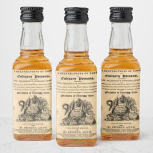 Étiquettes Pour Bouteilles De Liqueur Livre de poisons culinaires de 1820 crâne antique