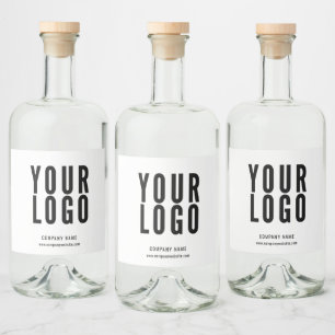 Étiquettes Pour Bouteilles De Liqueur Logo Commercial Blanc Promotionnel