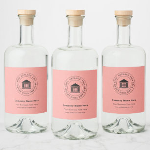 Étiquettes Pour Bouteilles De Liqueur Logo d'entreprise   Name   Étiquettes de bouteille