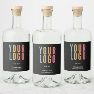 Étiquettes Pour Bouteilles De Liqueur Logo personnalisé Minimaliste Noir