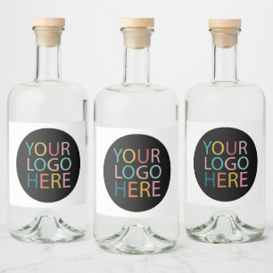 Étiquettes Pour Bouteilles De Liqueur Logo professionnel personnalisé Entreprise Noir