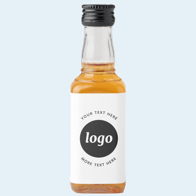 Étiquettes Pour Bouteilles De Liqueur Logo Simple Avec Texte Professionnel Promotionnel (Custom logo with text business promotional liquor bottle label)
