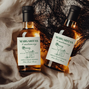 Étiquettes Pour Bouteilles De Liqueur Margaritas & Matrimony Week-end de Fiançailles