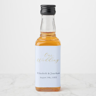 Étiquettes Pour Bouteilles De Liqueur Mariage bleu opulent
