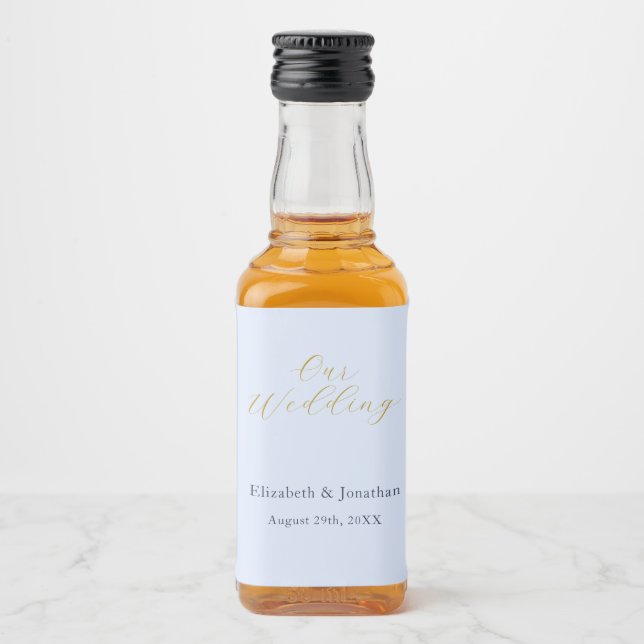 Étiquettes Pour Bouteilles De Liqueur Mariage bleu opulent (Devant)