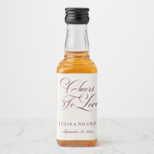 Étiquettes Pour Bouteilles De Liqueur Mariage Calligraphie Bourgogne Ivoire Classique Fé