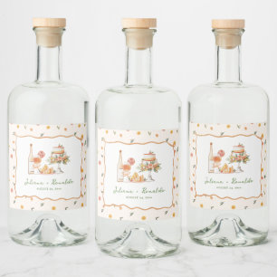 Étiquettes Pour Bouteilles De Liqueur Mariage Citron Italien Fantaisiste