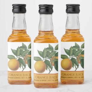 Étiquettes Pour Bouteilles De Liqueur Mariage de jus d'orange Favoriser les agrumes Feui