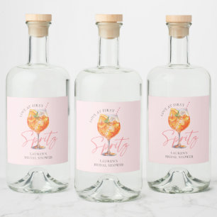 Étiquettes Pour Bouteilles De Liqueur Mariage Élégant Rose Pâle Aperol Spritz Moderne