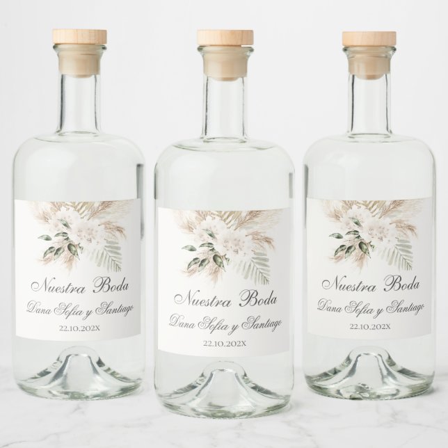 Étiquettes Pour Bouteilles De Liqueur Mariage espagnol Boho (Bouteilles)