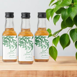 Étiquettes Pour Bouteilles De Liqueur Mariage Feuille rustique