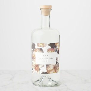 Étiquettes Pour Bouteilles De Liqueur Mariage floral moderne romantique