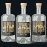 Étiquettes Pour Bouteilles De Liqueur Mariage Glamour de Las Vegas Personnalisé Or & Noi<br><div class="desc">Étiquette de Bouteille d'Alcool Personnalisée pour Mariage Glamour de Las Vegas Or & Noir. Personnalisez avec vos noms et date.</div>