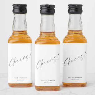 Étiquettes Pour Bouteilles De Liqueur Mariage minimaliste calligraphique